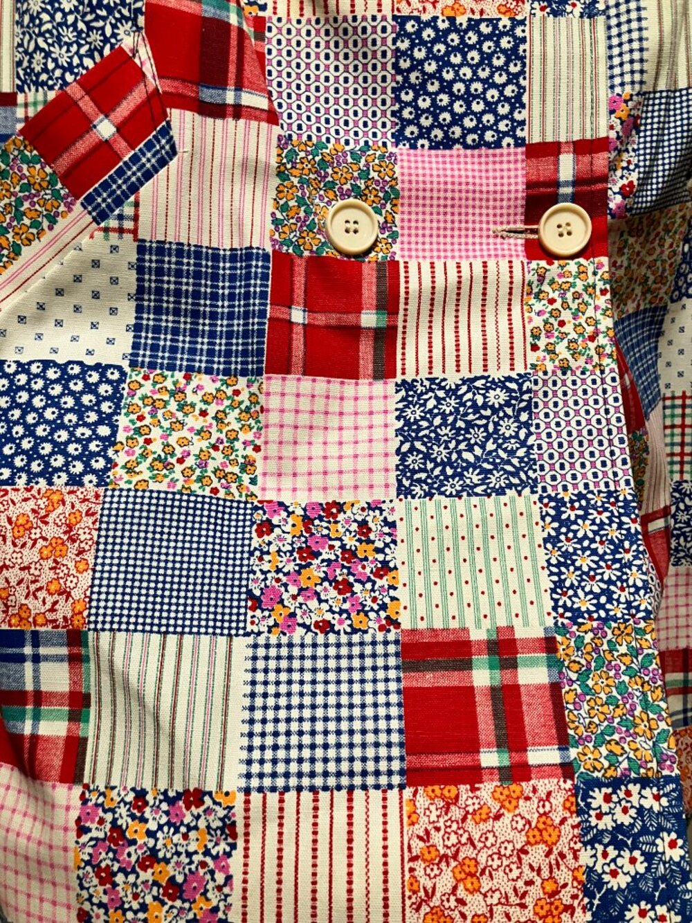 *STUNNING* 1960s Patchwork Coat, Excellent Cond. Vintage size 20.5! Large! CUTE! - Picture 8 of 16